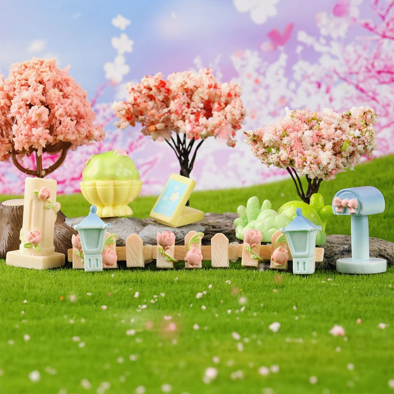 Милая мультяшная садовая полимерная миниатюрная фигурка орнамент креативное