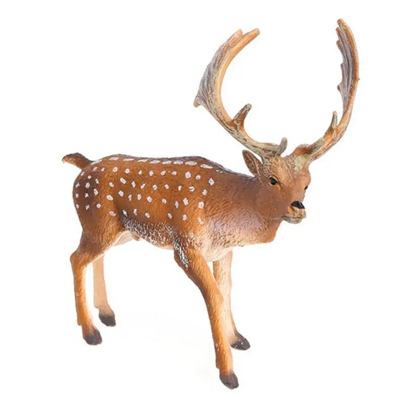 

Фигурки животных с оленем, реалистичные фигурки семьи оленей с белым хвостом, Детские когнитивные игрушки, украшение для рождественской вечеринки, торта