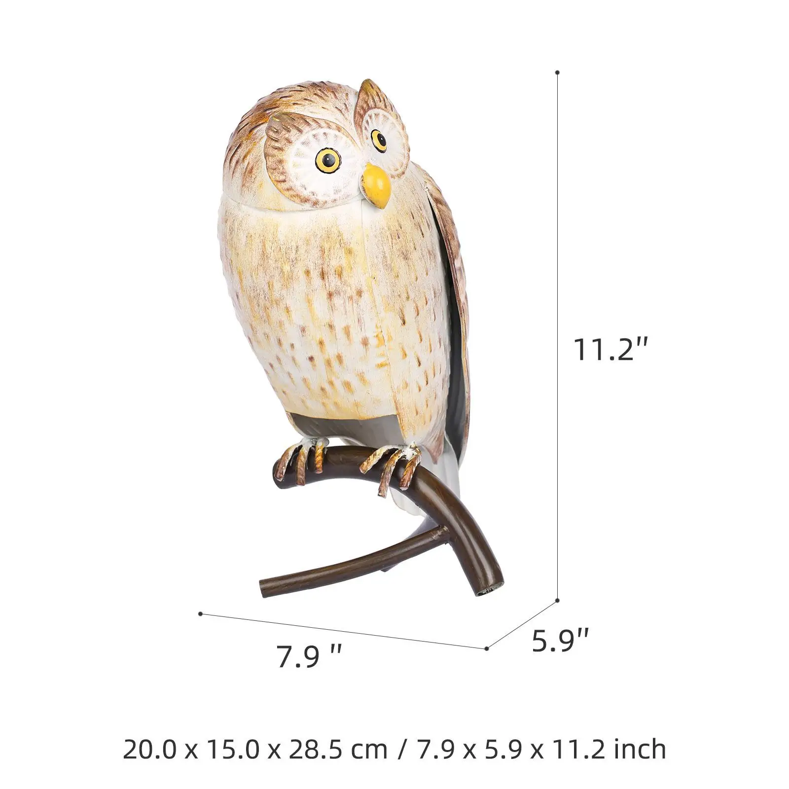 

Iron Owl Statue Fairy Garden Outdoor Indoor TV Cabinet Backyard Patio Yard Lawn Sculpture Crafts Artwork Decorative Photo Props