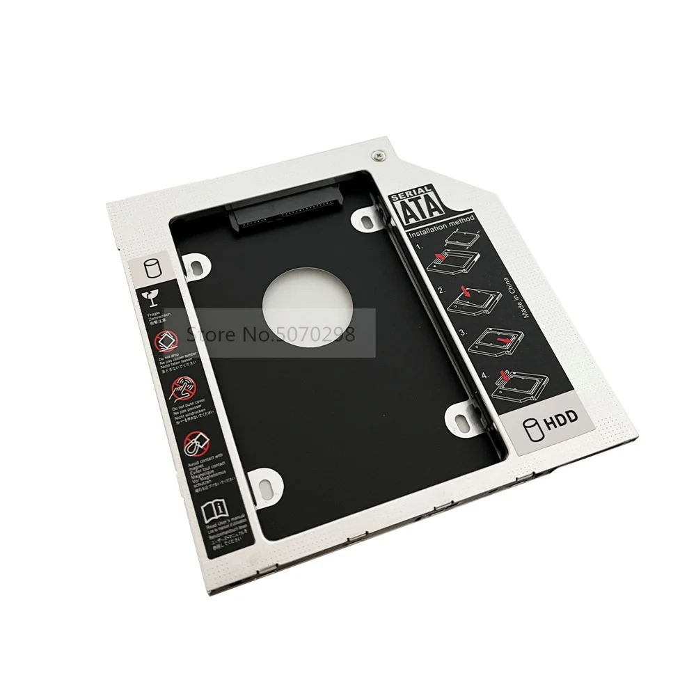 

SATA 9.5mm 2nd HDD SSD Hard Drive Optical Caddy Frame Enclosure for Lenovo IdeaPad 100 110-15ISK G51-35 500-15ACZ 500-15ISK