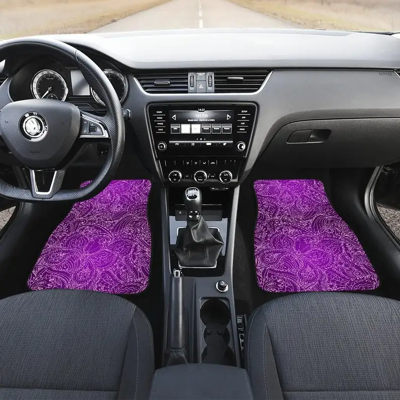 

Purple Elegant Decor Car Floor Mats Set, Front and Back Floor Mats for Car, Car Accessories
