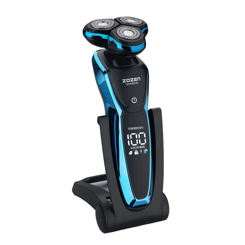 

Бритва электрическая с тремя плавающими головками 4D для лица, 5001, бытовая Водонепроницаемая электрическая бритва с цифровым дисплеем, пере...