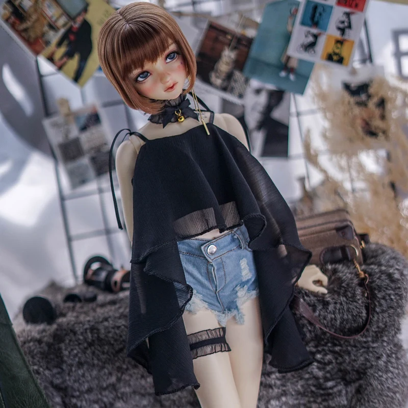 

D04-A2078 children handmade toy 1/4 1/3 uncle Doll DD BJD/SD 13 17 popo68 70 Accessories black Lace chiffon suspender 1pcs