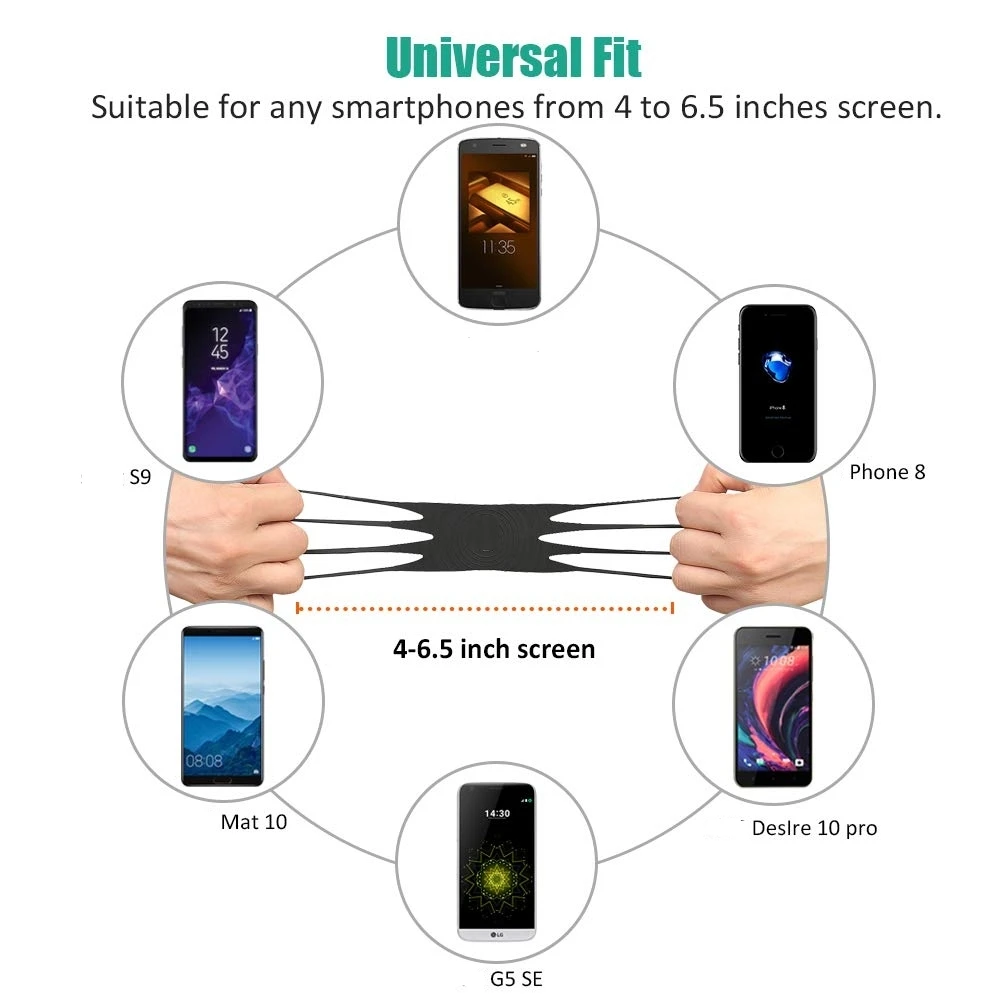 Workout Phone Armband for iPhone Xs Max Xr X 7 8 180° Rotatable Wristband for Samsung Galaxy for Huawei Jogging Running Cycling