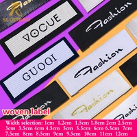 width 1cm 1 5cm 2cm trademark customized high end customized clothing woven label embroidered free washing labels factory mqq200