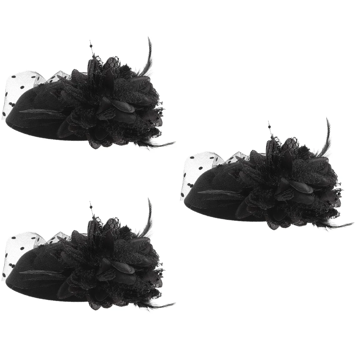 

3 шт., винтажная шляпка-Вуалетка для вечевечерние