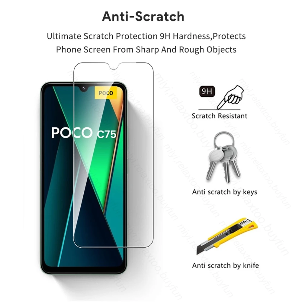 Защитное стекло 8в1 для Xiaomi Poco C75 PocoC75 Poko Little C-75 C 75 75C 4G NFC 2024 Защитная пленка