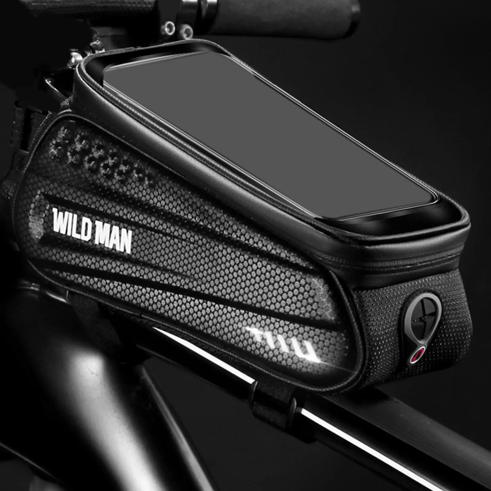 

Frame Front Bicycle Cycling Bag TPU Touchscreen Storage Bag Hard Shell Easy Installation Frame Front Bag for 6.5in Phones Keys