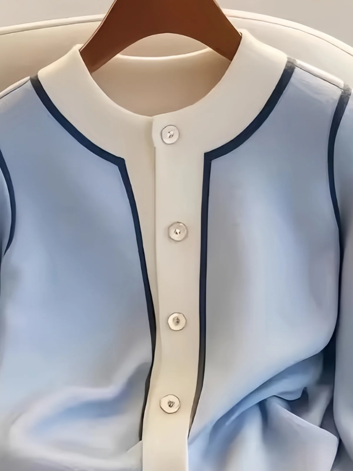 Синий вязаный мягкий клеевой свитер женская одежда осень-зима 2024 новый шикарный