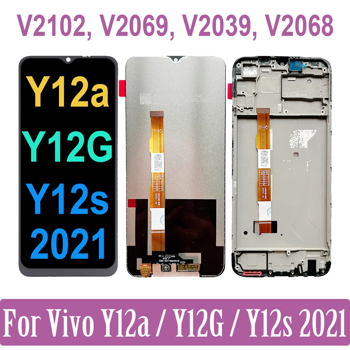 

6.51" Original For VIVO Y12a Y12G Y12S 2021 LCD Display Touch Screen Digitizer Assembly V2069 V2039 V2068 V2102 LCD Replacement