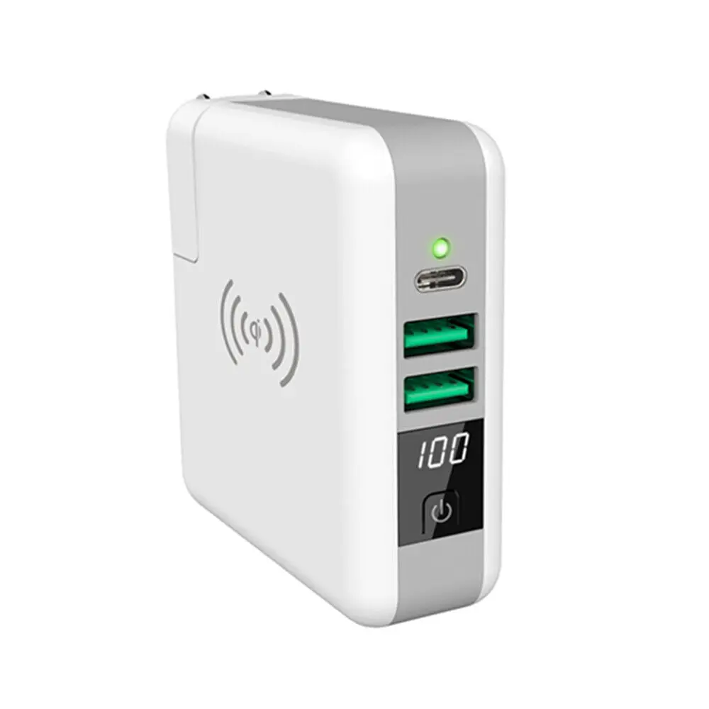TODO Qi Wireless Travel Adaptor Charger 6700Mah Power Bank Universal