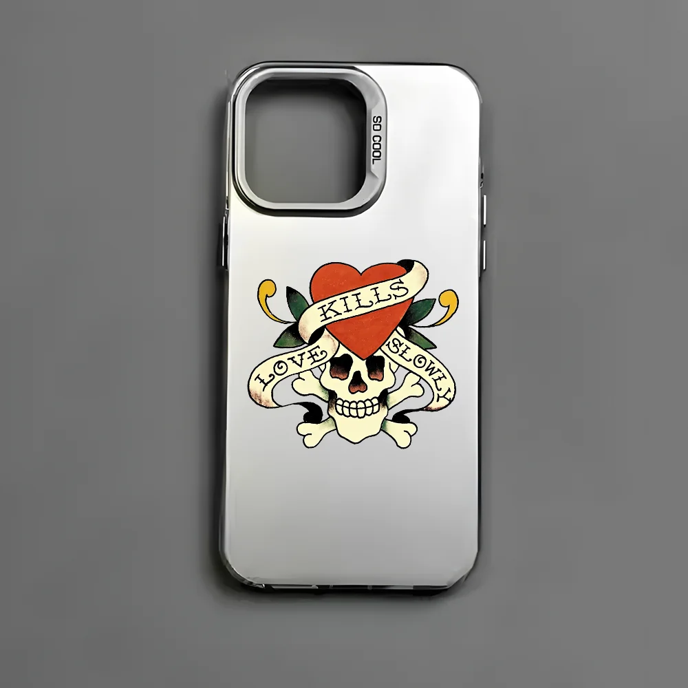 E-Ed H-Hardy Fashion Роскошный чехол для телефона iPhone 16 15 14 13 12 11 Pro Max черный матовый