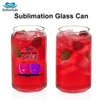 16 oz sublimation glass can drinkware glassware drink iced coffee diy blank glasses soda can shaped beer glass with lid