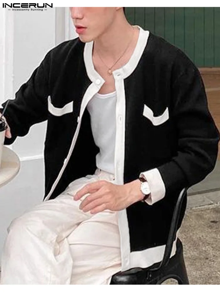 

Рубашка INCERUN мужская с длинным рукавом, на пуговицах, в стиле пэчворк