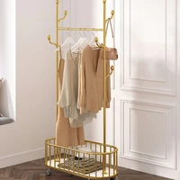 standing floor coat rack wardrobe golden nordic metal hanger hook multifunctional dressing room arara de roupa hall furniture