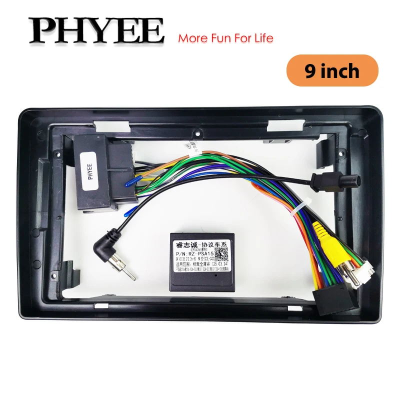 

Адаптер жгута проводов с декодером шины CAN, 9-дюймовая рамка радиопанели Android, для Citroen Berlingo B9, Peugeot Partner 2009–2018 гг.