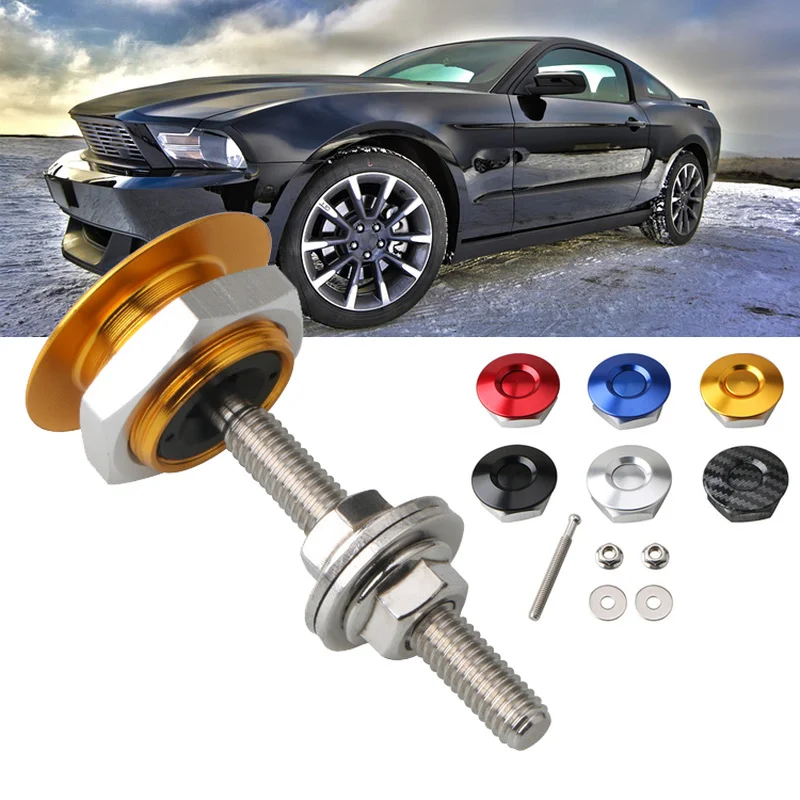 

4pcs Universal Aluminum Push Button Billet Quick Release Racing Car Front Bumper Hood Pin Engine Bonnet Lock Latch Clip Body Kit