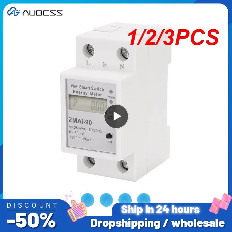 

1/2/3PCS 90 Wifi Smart Switch Energy Meter Model ZMAI-90 Voltmeter Wattmeter Power Meter Tuya Smart Life APP Work With Alexa