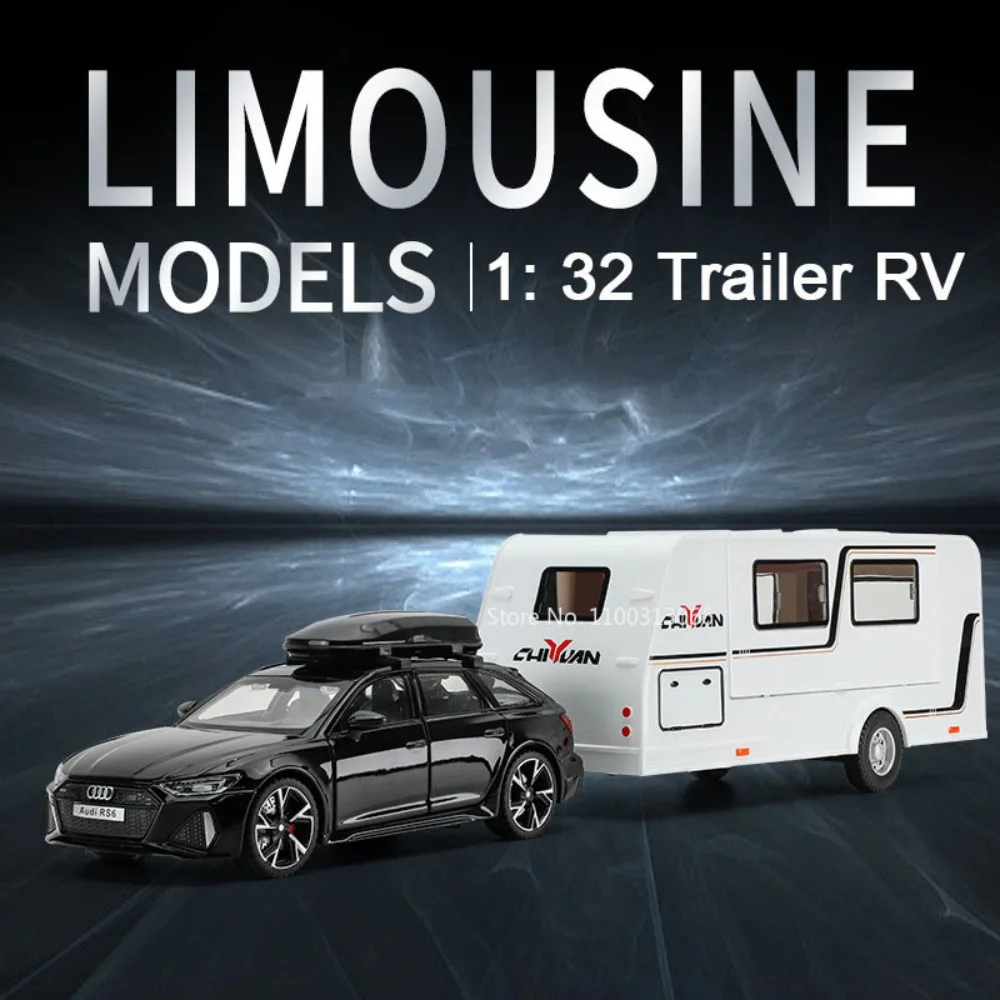 

1:32 Audi RS6 ПРИЦЕП RV модель автомобиля из сплава литой металлический лимузин игрушечная машинка с детской звуковой функцией модель автомобиля для мальчиков подарки