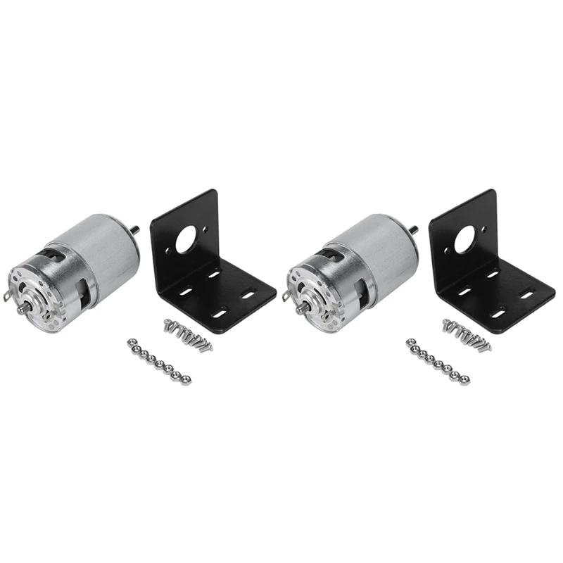 

2X 775 Motor With Mounting Bracket Dc 12V 10000Rpm Motor Double Ball Bearings 150W