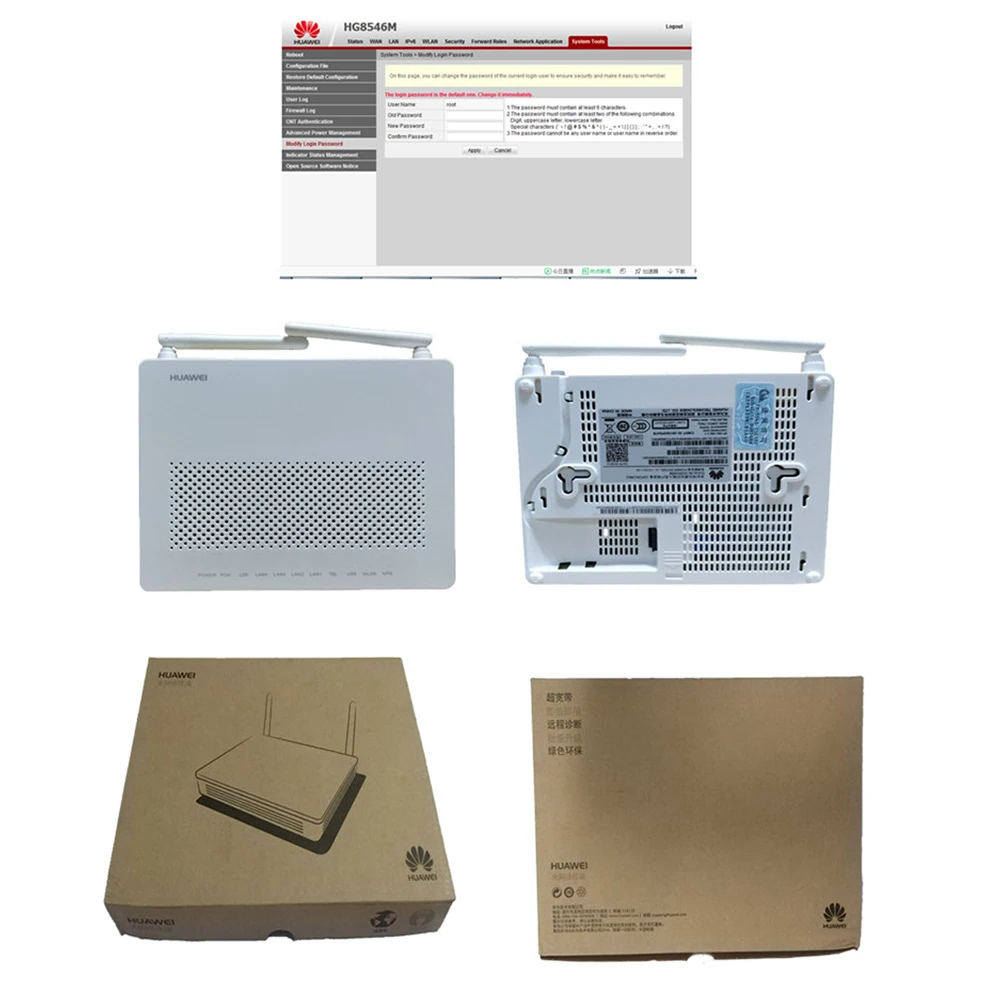 Оригинальный HUAWEI GPON ONU XPON ONT HG8546M 4FE LAN 2 4G WIFI маршрутизатор PPPOE модем IPOE английская