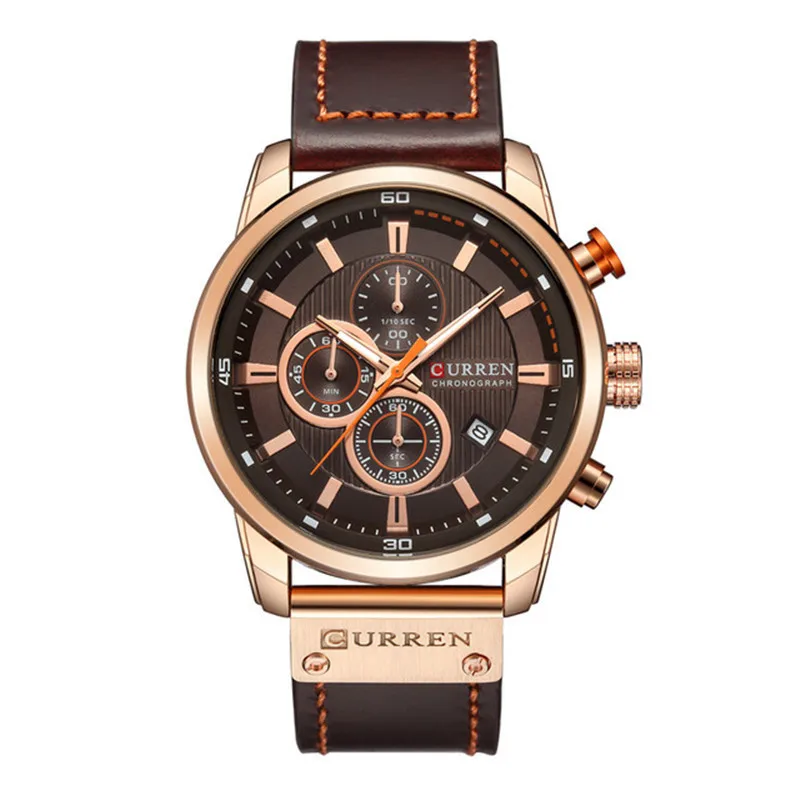 

Curren 8291 Brand Men's Chronograph Watch Leather Strap Calendar Pointer Luminous Waterproof Sports Quartz Watch relojes hombre