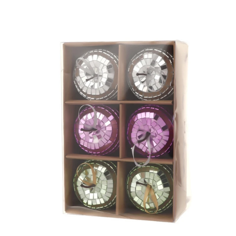 1 комплект рождественский зеркальный шар в форме яблока красочные блестящие