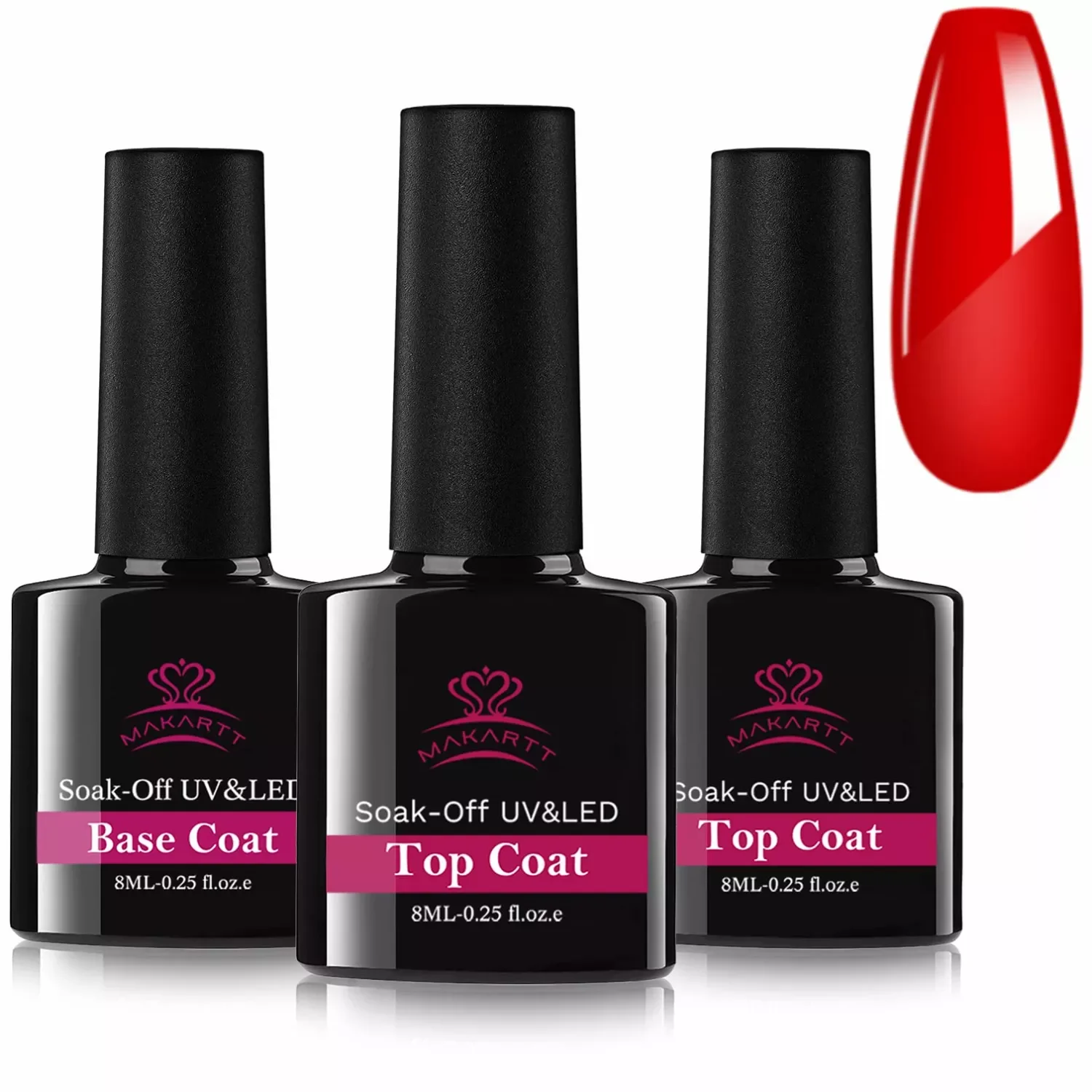 

NEW2023 10ML Matte Top Coat and High Gloss Top Gel Coat Base Coat Set - Wipe top Coat, Gel Nail Polish Matte Shine Finish