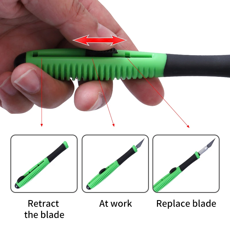 Набор Ремесленных Ножей С Выдвижным Острым Лезвием 5 Запасных Лезвий Ручной