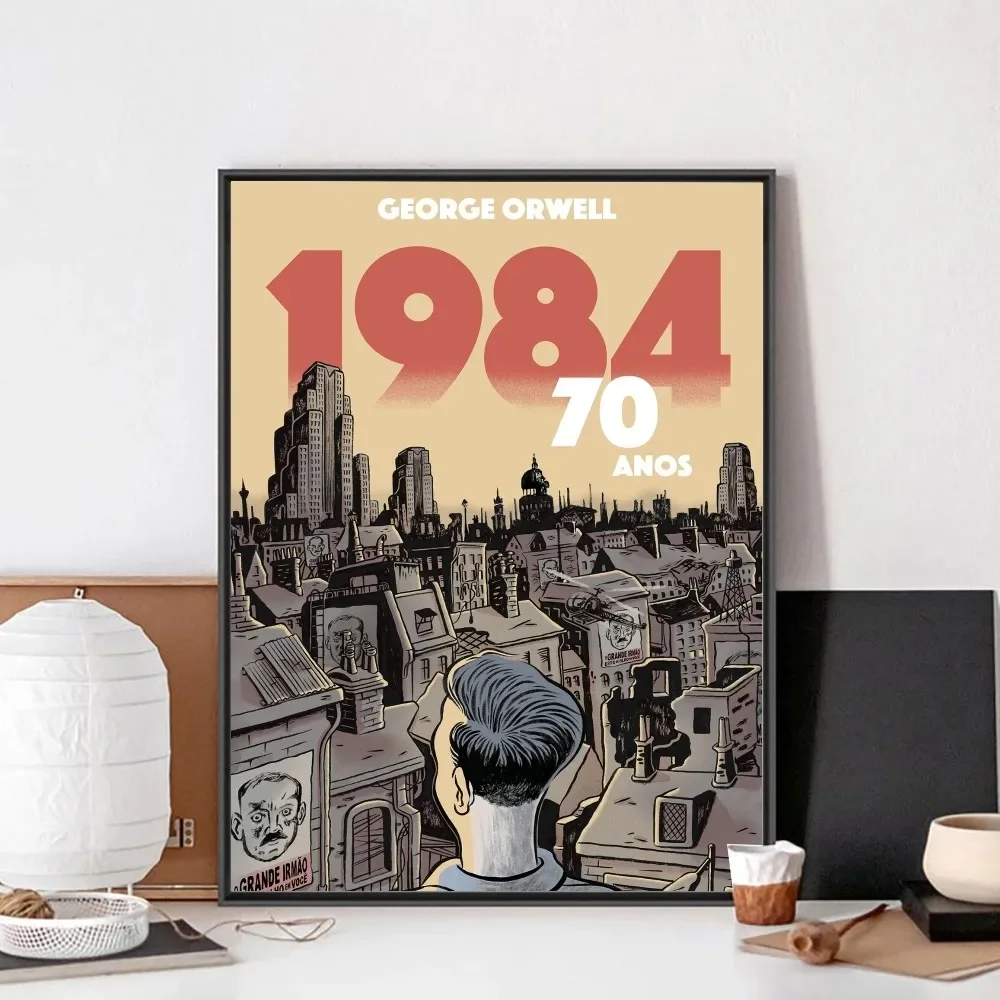 Плакат Джорджа Оруэлла 1984 Размер A3/A4 Современный Стиль HD Качественный Бумажный