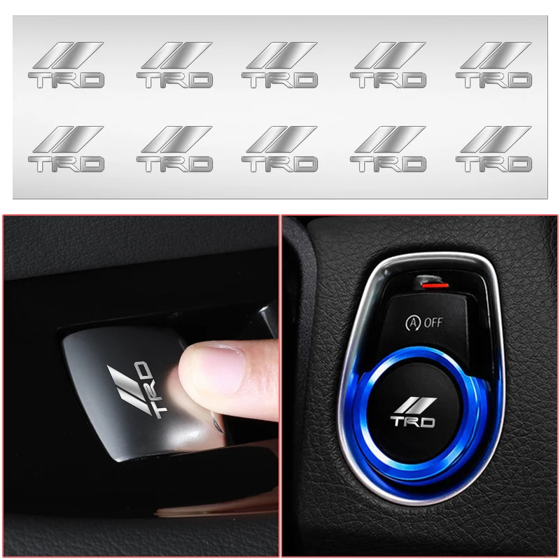 

Car Window Switch One-Button Start Key Sticker Decal For TRD Toyota Avensis Auris Celica Hilux Corolla Camry RAV4 Land Cruiser