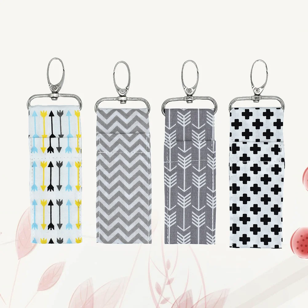 

Key Holder Lipstick Keychain Chain Bag Neoprene Keyring Chapstick Containers Organizer Ring Storage Caselip Balm Pouch Wave