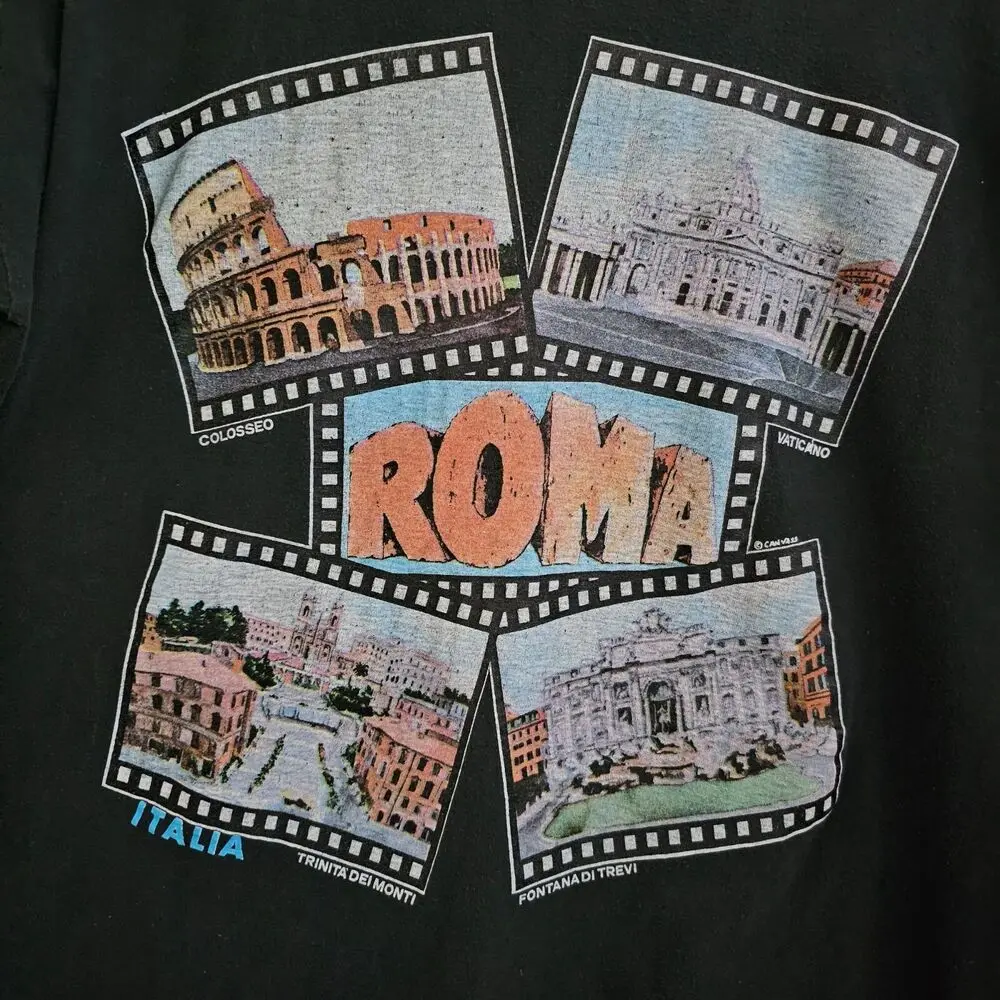 Винтажная футболка с принтом Roma Italia 90-х годов размер XL Colosseum Vatican Rome Italy