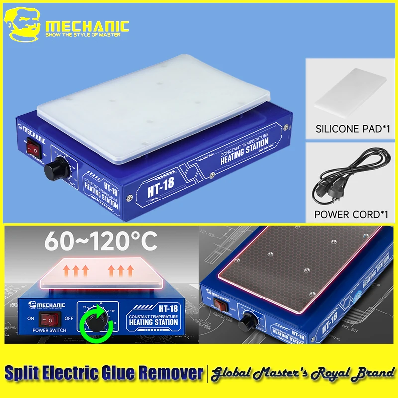 Фото Mechanic HT18 Умная цифровая нагревательная платформа Термостатическое управление для удаления экрана Сварочная схема Ремонт Нагревательное применение №1