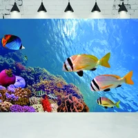 sea fish seabed aquarium fantasy underwater world backgrounds for photography birthday party baby children photo backdrops