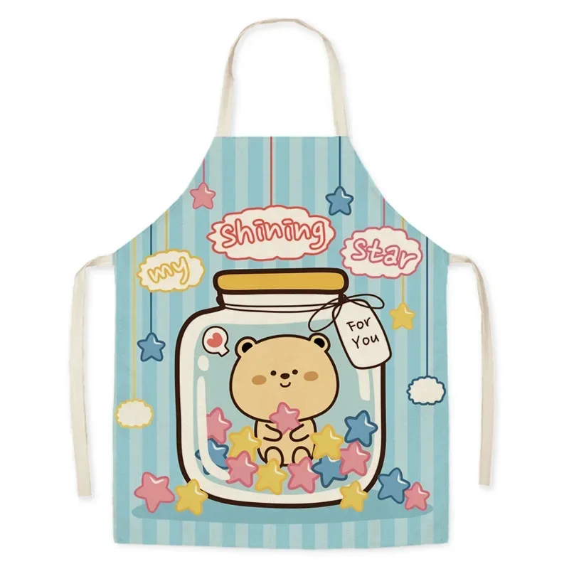 Фартуки для кухни с милым медведем взрослых и детей домашний фартук готовки