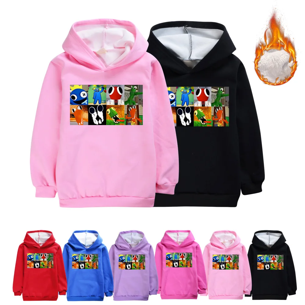 

Детская толстовка осень-зима толстовки для мальчиков и девочек радужные Друзья Плюшевые Теплые Топы с длинным рукавом детская одежда для п...