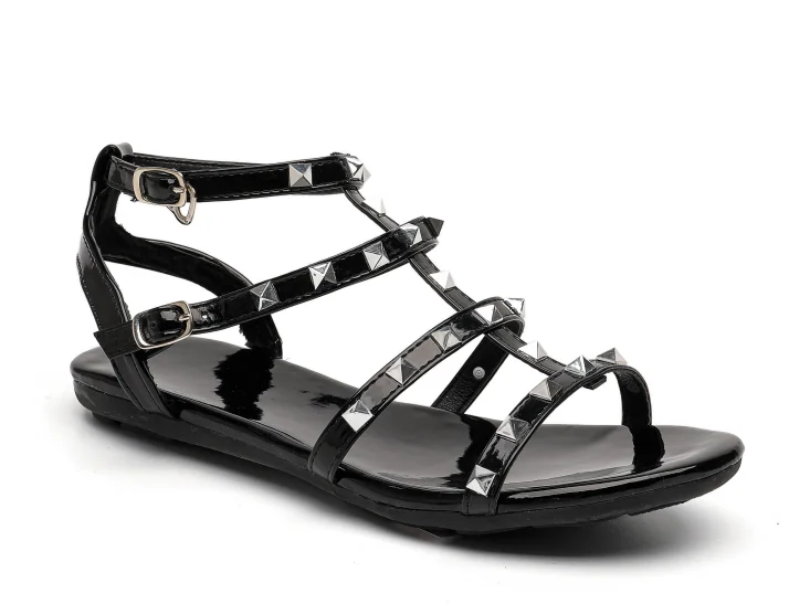 

Summer new high-barrel Rivet clip-toe Leisure Roman Sandals Sandal woman