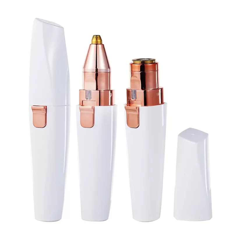 

2 IN 1 Rechargeable Epilator Electric Eyebrow Trimmer Female Body Facial Lipstick Shape Hair Removal Mini Painless Razor Shaver