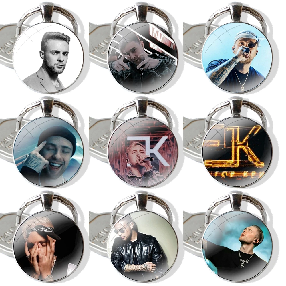

Pendant Car Key Chains Handmade Glass Cabochon Keychain Rapper Egor Kreed