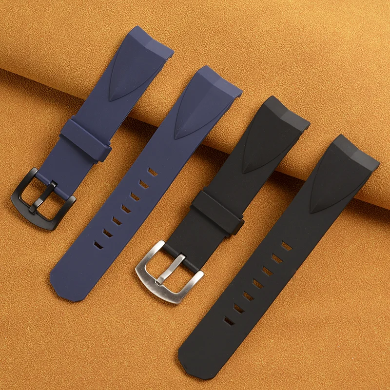 For Corum Admiral Cup Rubber Bracelet 22mm Watch Buckle Clasp Black Blue