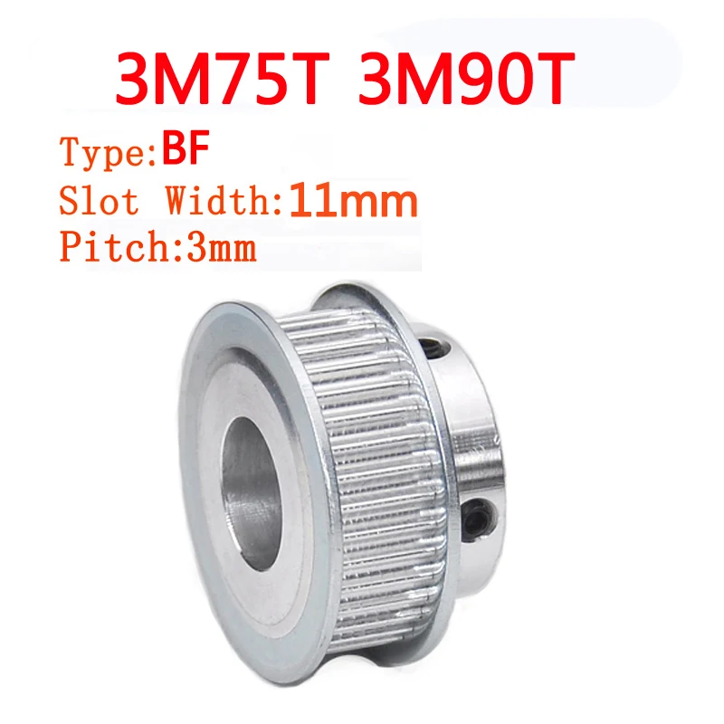 

3M BF Type 3M Timing Pulley 3M75T 3M90T Boss Aluminium Synchronous Wheel Pulleys Slot Width 11mm Bore 8/10/12/15/16/17/19/20mm
