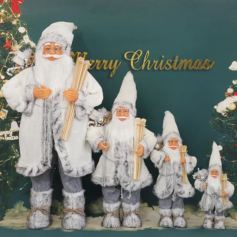 

Рождественская вечеринка, стоячий Санта-Клаус, кукла, подарки, украшения, Рождественская домашняя сцена, плюшевые украшения для куклы Санта...