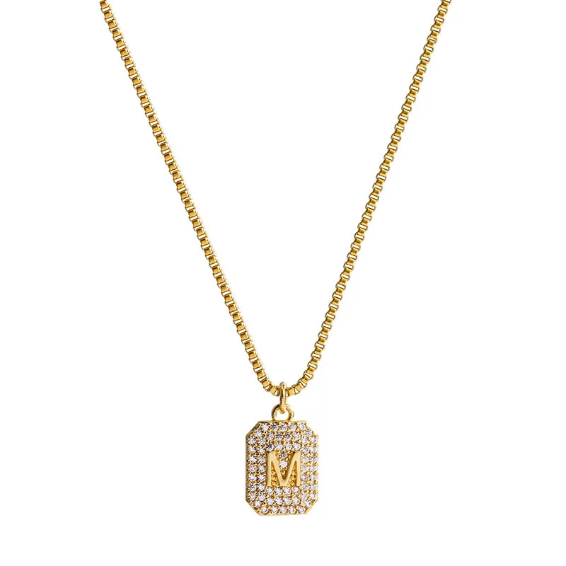 97 Shop Diamond Letter Necklace Women New Simple Temperament Choker Light Luxury Pendant |
