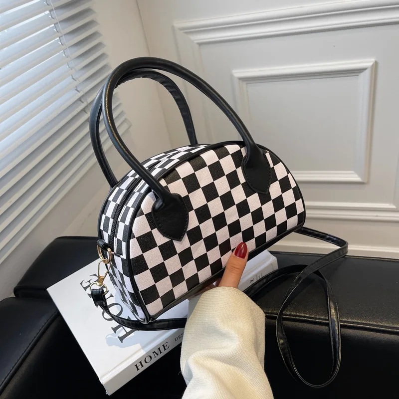 

Женская модная Ретро сумка в клетку контрастных цветов, Повседневная универсальная дорожная сумка-мессенджер для покупок, сумки-кошельки