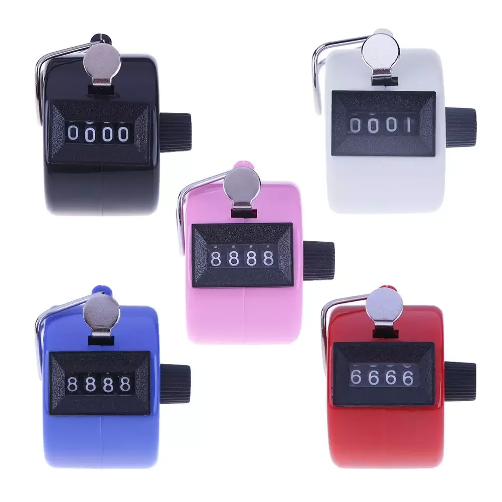 

4 Digit Number Hand Held Tally Counter Digital Golf Clicker Manual Training Counting Counter Metal Counter