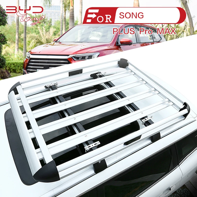 

127cm*90cmFor SONG MAX Plus Pro Silver Black Car Roof Rack Cargo Aluminum Alloy Top Carrier Luggage Basket with Bars
