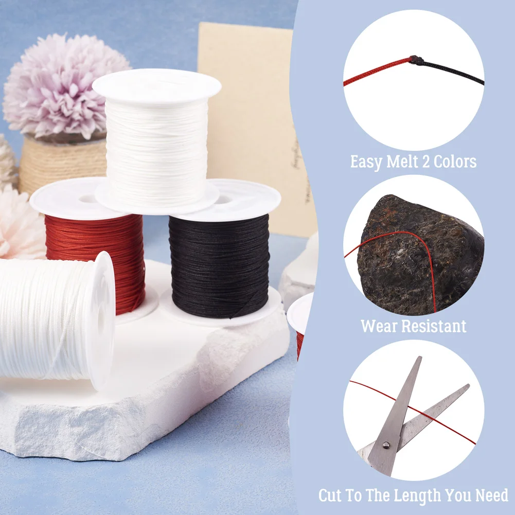 6 рулонов нейлоновый шнур с китайским узлом нить для бисера веревка макраме