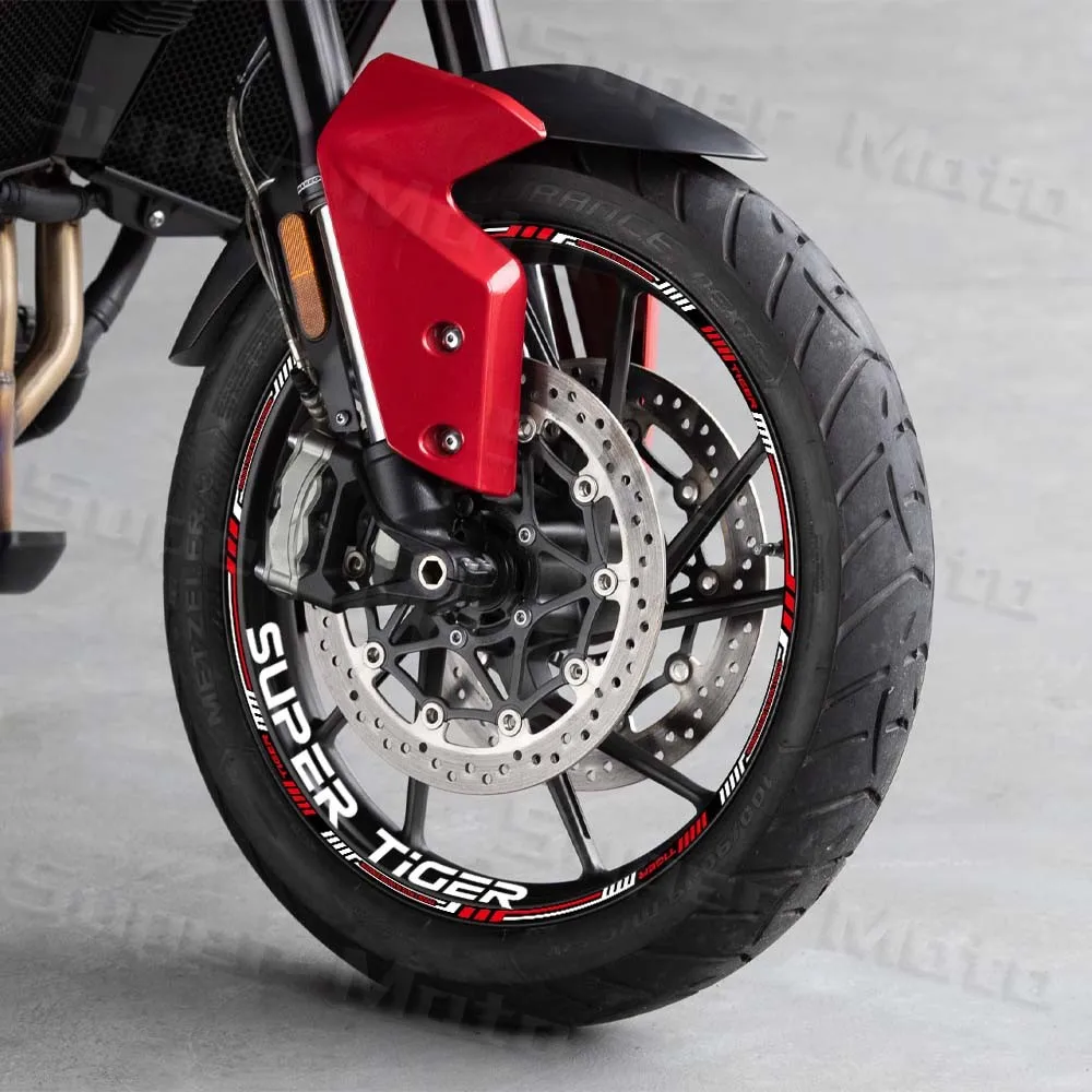 Фото Для Tiger Explorer XR 800 Xc 900 GT Pro 850 XR XCX 1200, светоотражающая наклейка на колесо мотоцикла, полосатая наклейка на ступицу, водонепроницаемая лента №2