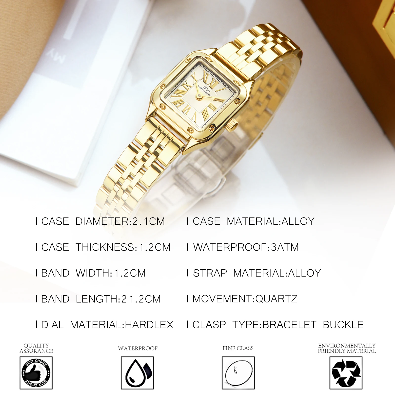 IBSO Роскошные женские кварцевые часы 2025 3ATM Водонепроницаемые японские новые с